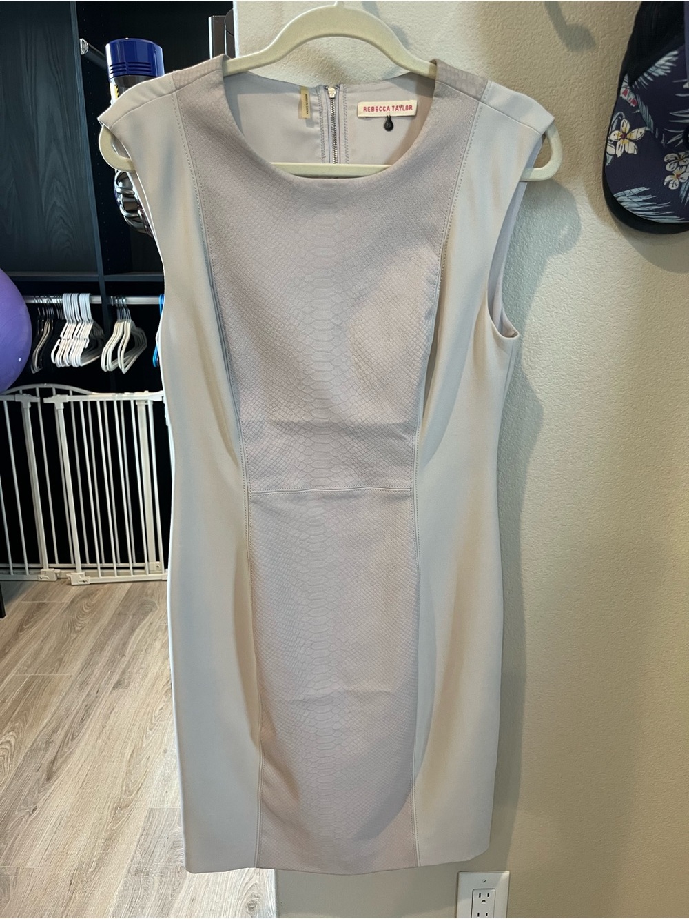 Rebecca Taylor Light Cream Panel Sheath Dress